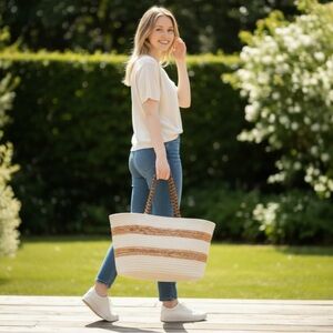 Beaded Jute Tote Bag [NEW]